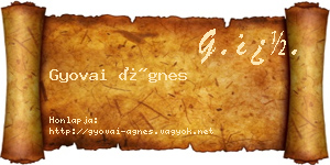 Gyovai Ágnes névjegykártya